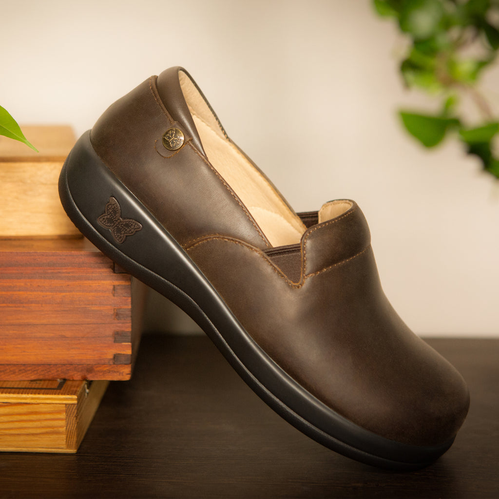 Keli Oiled Brown slip on style shoe with career casual outsole - KEL-6201_S1X