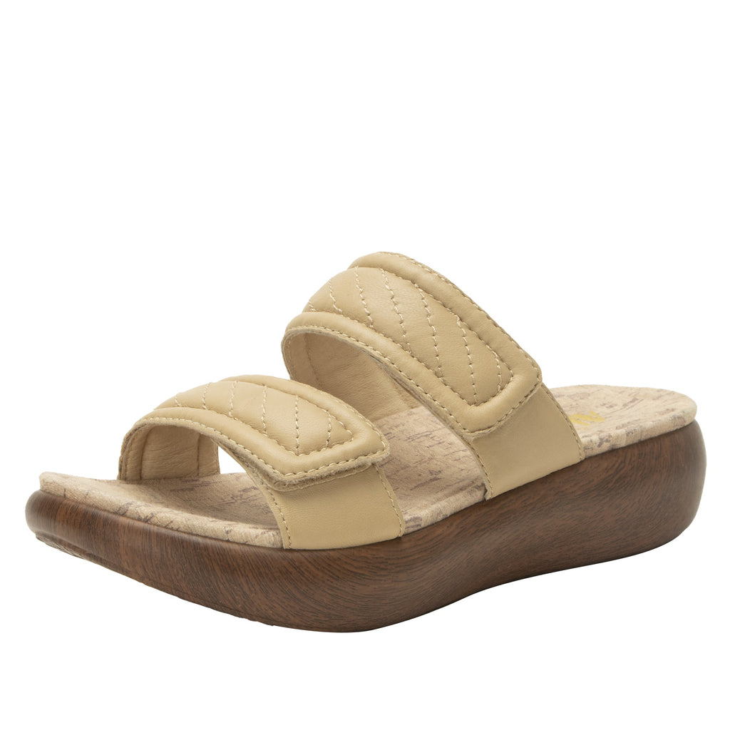 Brayah Latte adjustable sandal with non-flexing sleek rocker bottom with built in arch support  - BRA-7460_S1