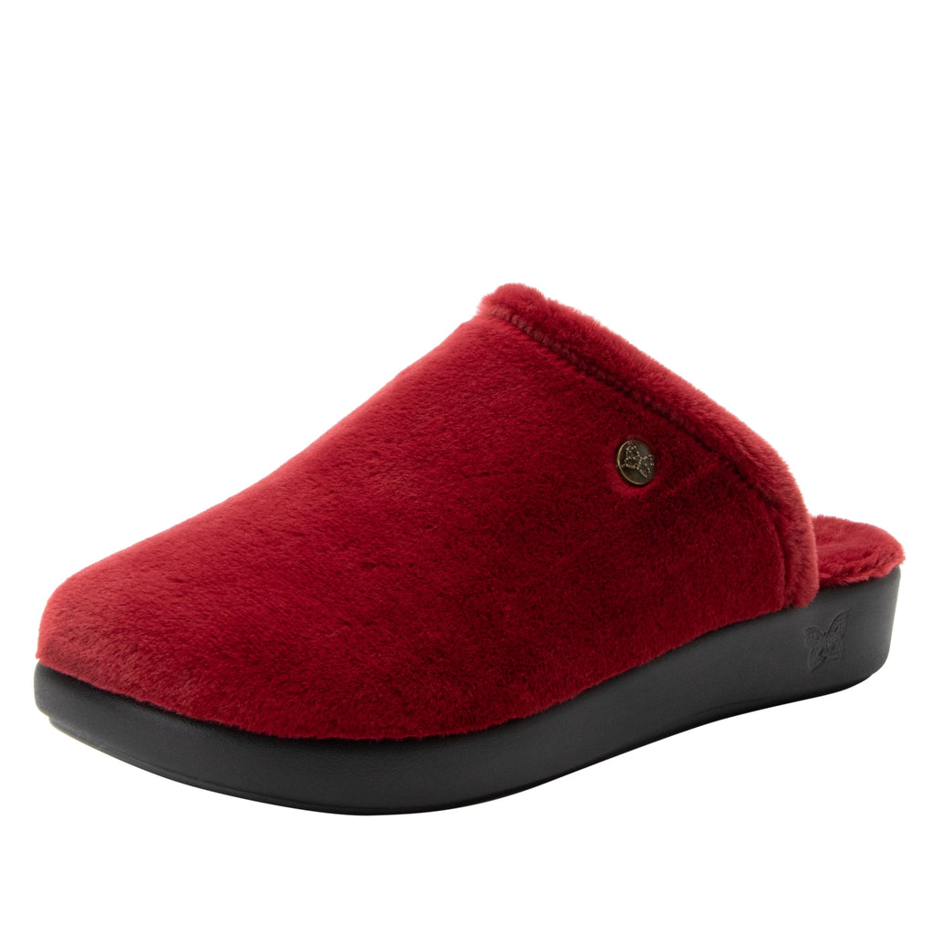 Comfee Fuzzy Wuzzy Wine backless plush slipper with a cozy comfort outsole  - COM-7629_S1
