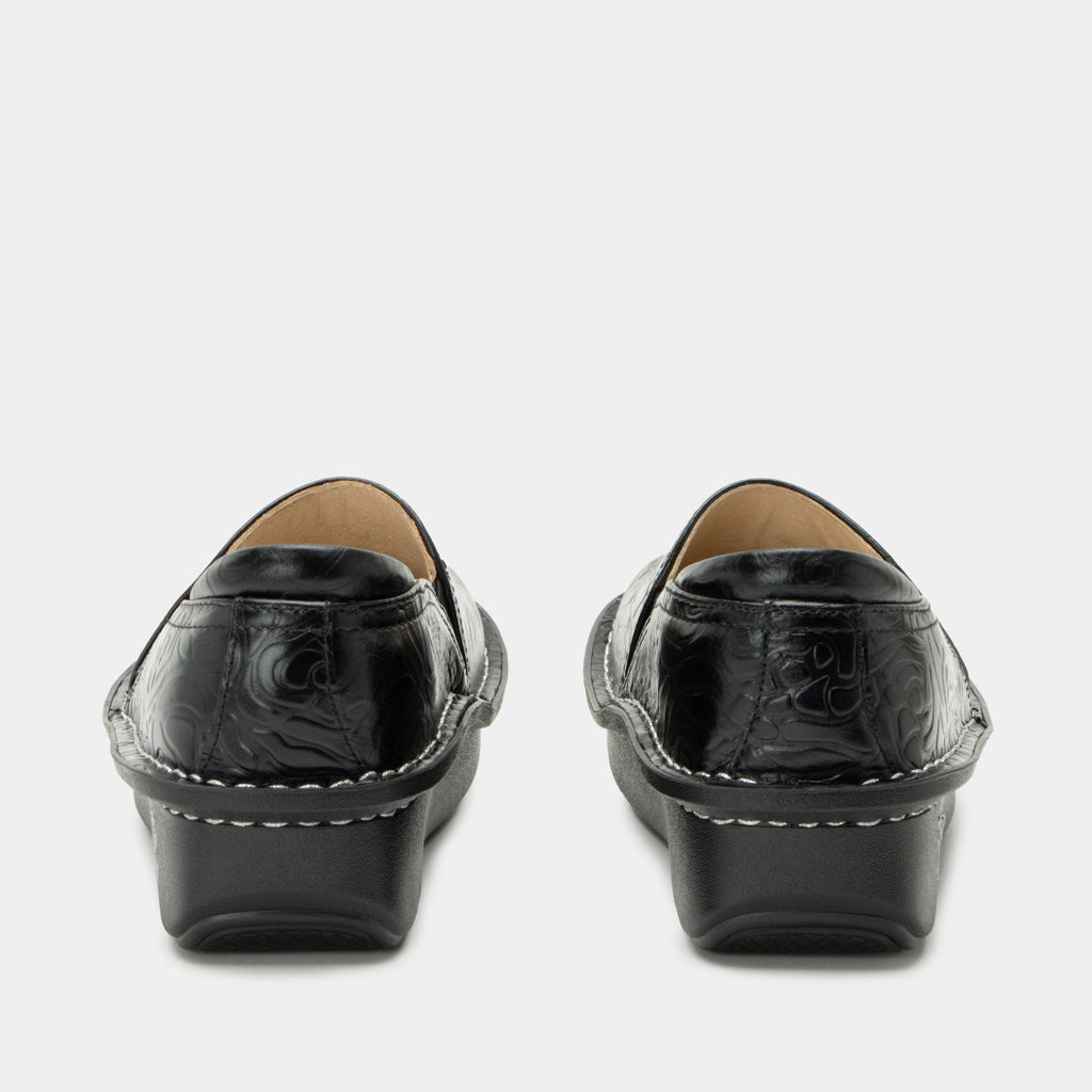 Debra Black Embossed Rose Shoe | Alegria Shoes