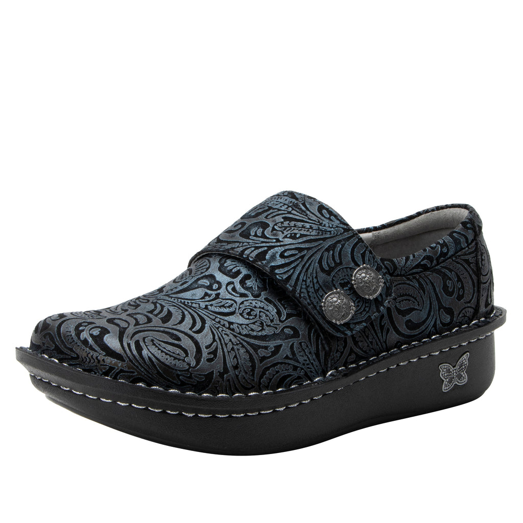 Deliah Navy Swish professional shoe with an ajustable closure strap on a classic rocker outsole  - ALG-DEL-7581_S1