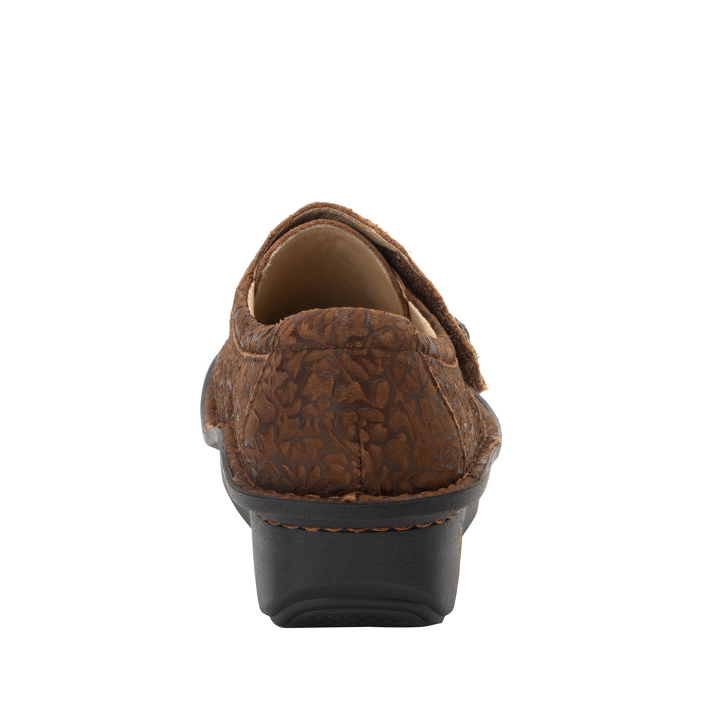 Deliah Delicut Tawny shoe with an adjustable closure strap on a classic rocker outsole  - ALG-DEL-7608_S3