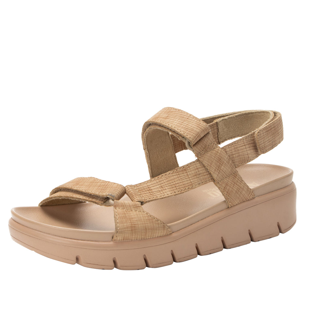 Henna Sand strappy sandal on a heritage outsole- HEN-7434_S1