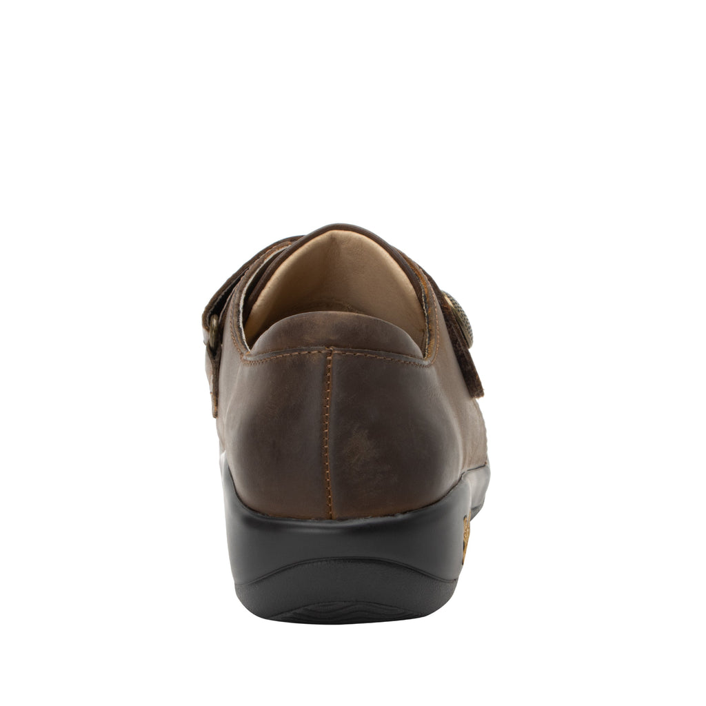 Joleen Oiled Brown Professional Shoe with adjustable strap closure on the career casual outsole - JOL-7412_S3