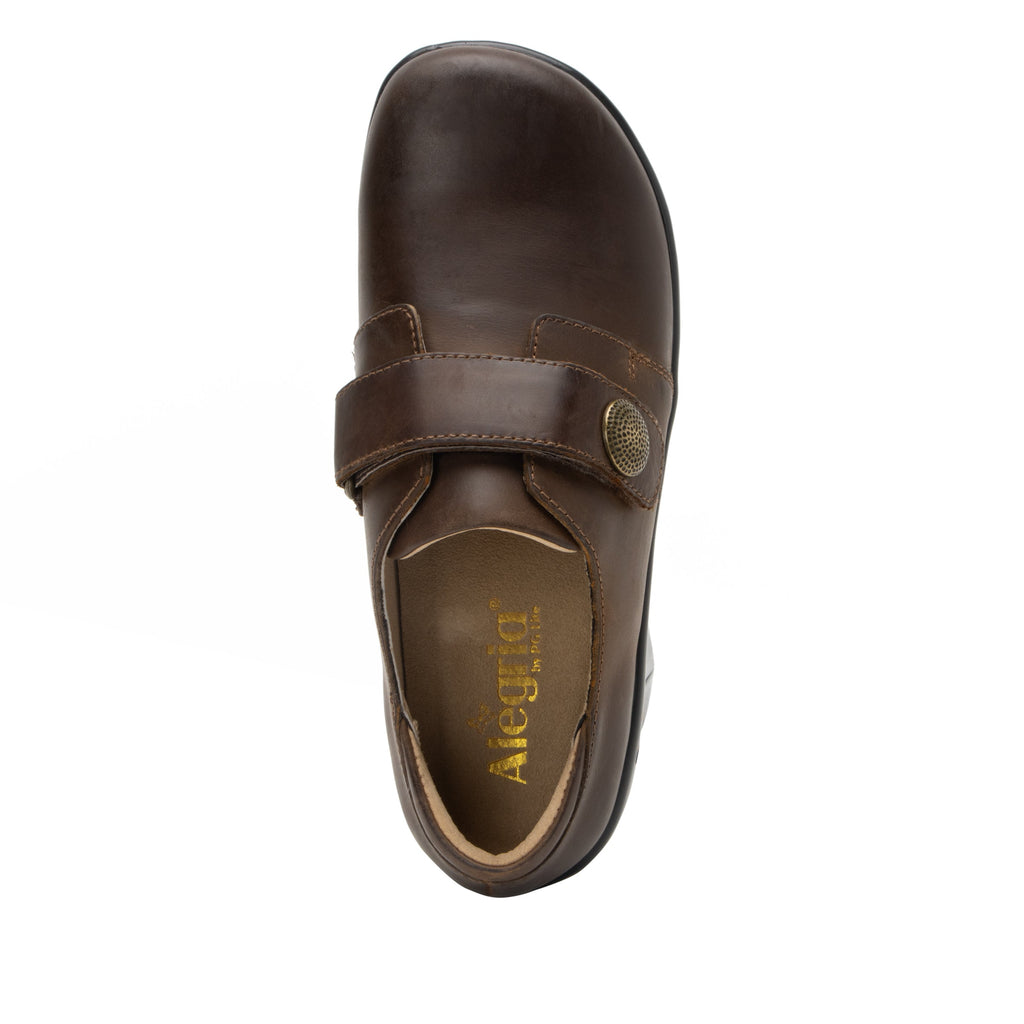 Joleen Oiled Brown Professional Shoe with adjustable strap closure on the career casual outsole - JOL-7412_S4