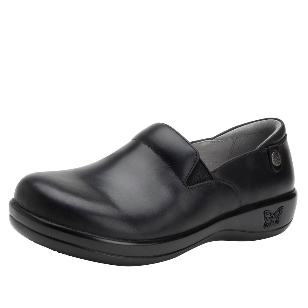 Keli Oiled Black slip on style shoe with career casual outsole - KEL-7582_S1