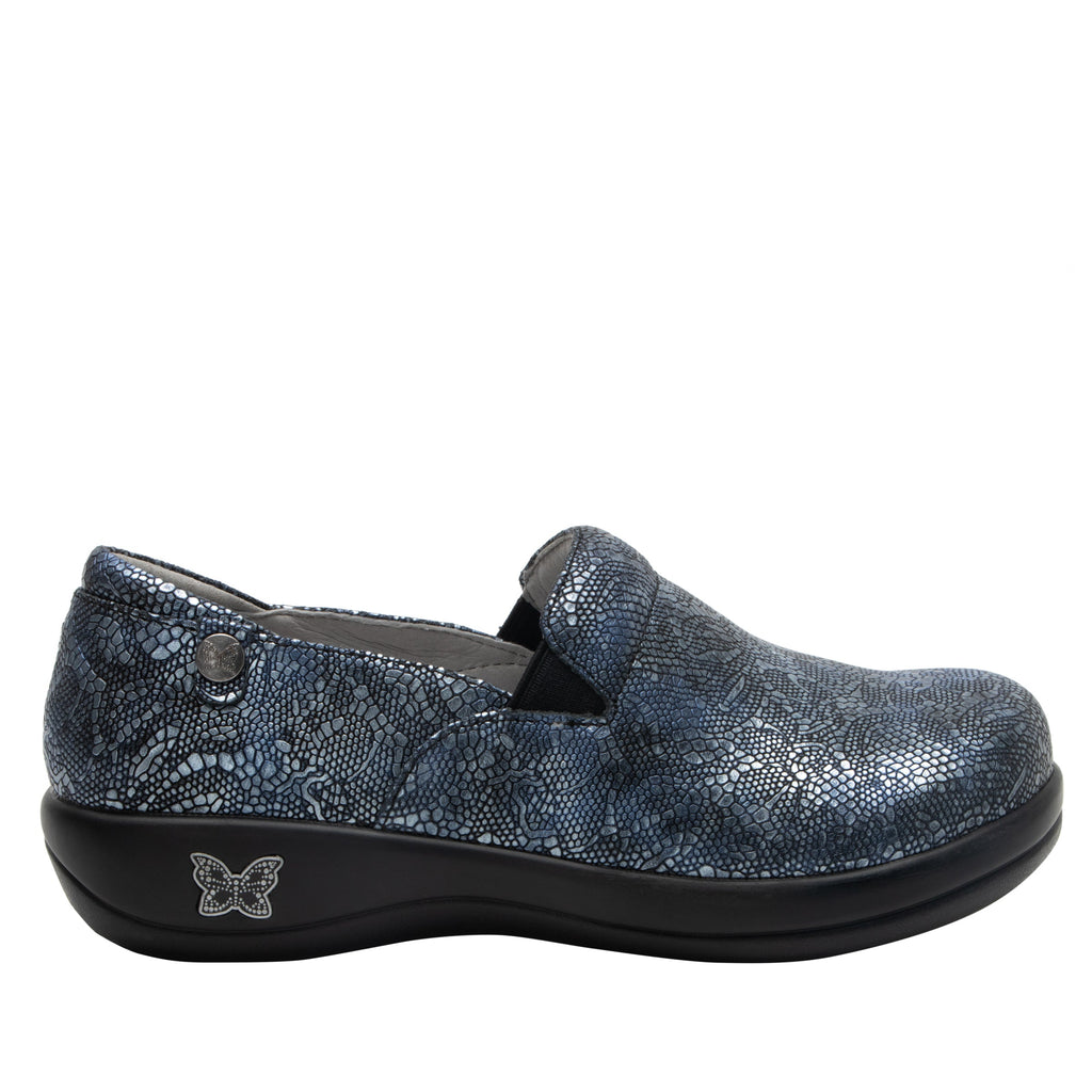 Keli Pewter Lace professional slip on style shoe on a career casual outsole - KEL-7469_S2