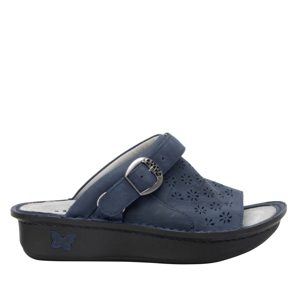 Klover Oiled Navy sandal with convertible swivel strap on classic rocker outsole- KLO-7402_S3