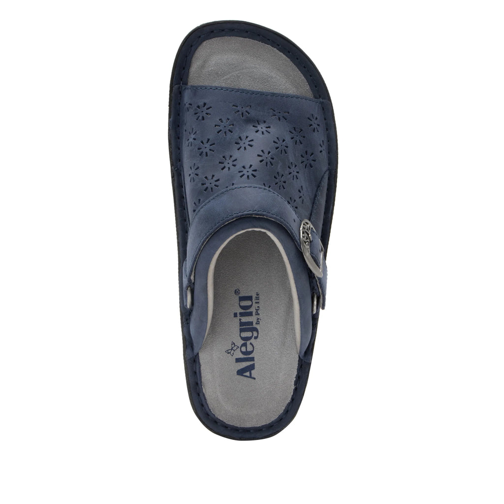 Klover Oiled Navy sandal with convertible swivel strap on classic rocker outsole- KLO-7402_S5
