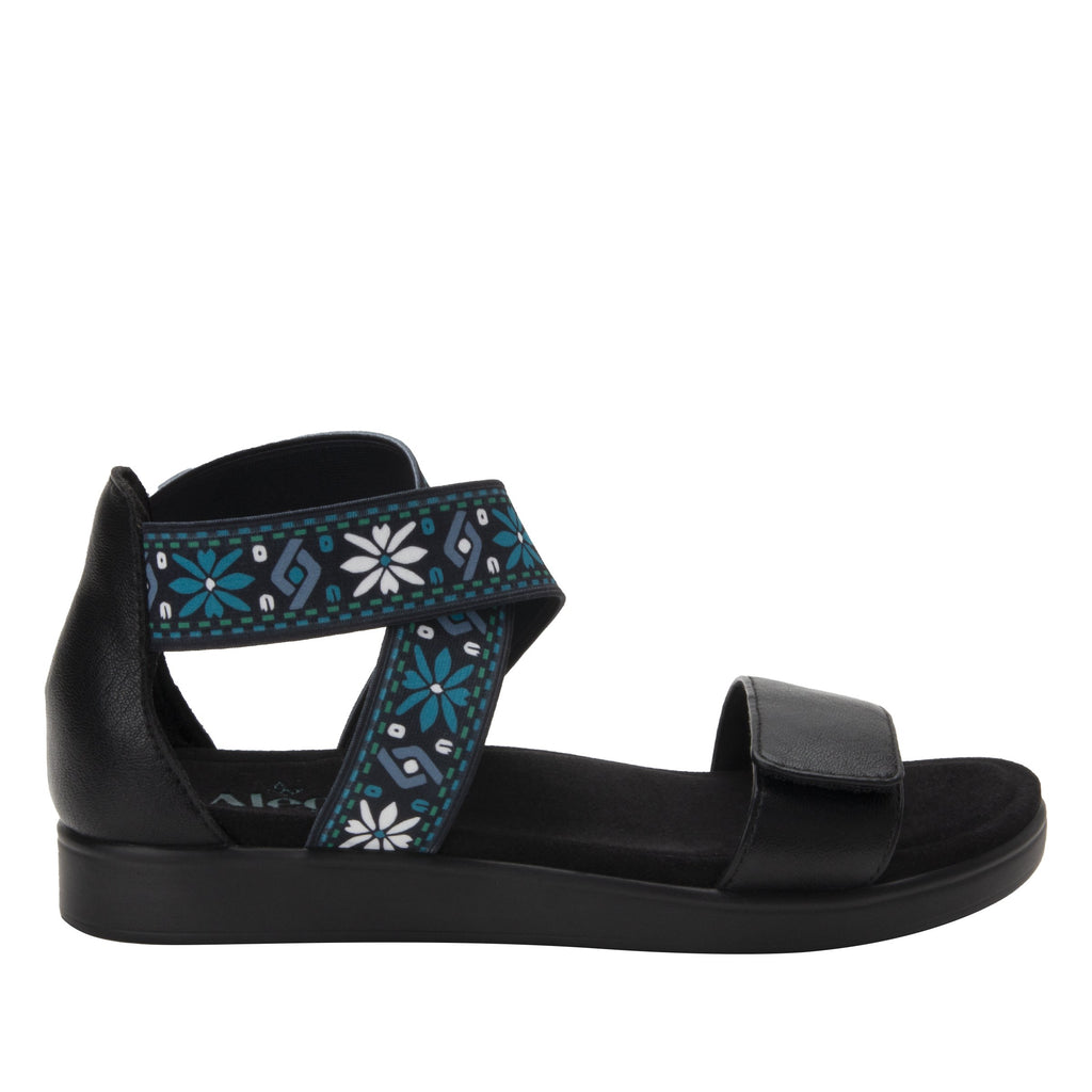 Lucia Aqua Comfort Flat sandal with criss cross elastic ankle strap and featherweight slip-resistance - LUC-7765_S2
