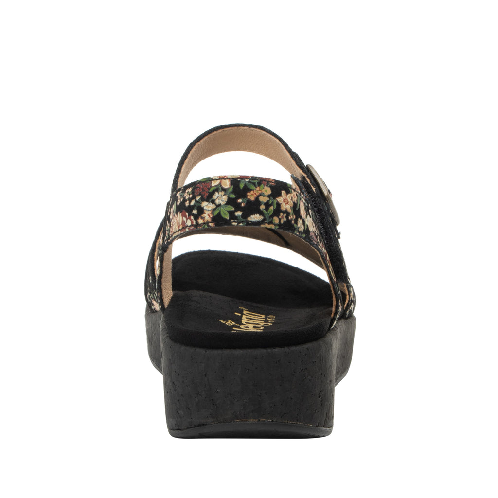 Maryn Earthy Bloom sandal with adjustable straps on a mini cork wedge rocker outsole- MAR-7404_S3