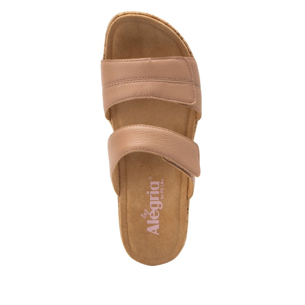 Mena Mauve Mist sandal with adjustable closures on a mini cork wedge rocker outsole- MEN-7443_S4