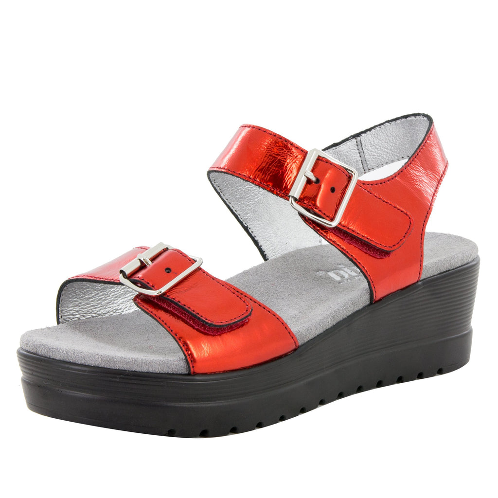 Morgyn Cherry Mirror flatform wedge sandal, with exposed leather footbed - MOR-257_S1 (504275075126)
