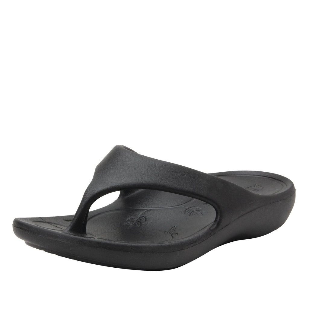 Ode Black EVA flip-flop sandal on recovery rocker outsole - ODE-601_S1