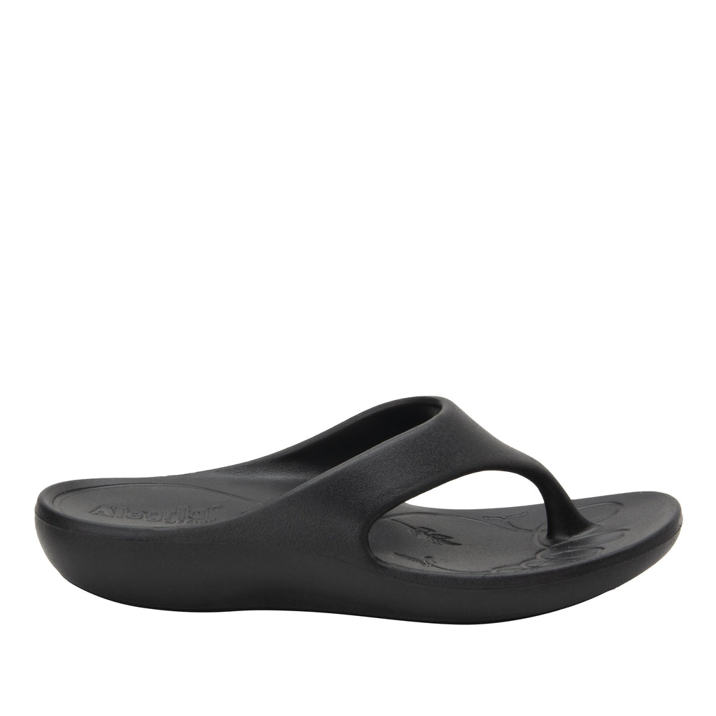 Ode Black EVA flip-flop sandal on recovery rocker outsole - ODE-601_S3