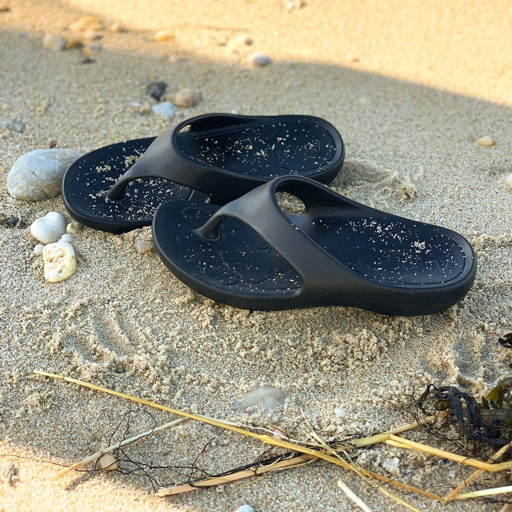 Ode Black EVA flip-flop sandal on recovery rocker outsole - ODE-601_S2