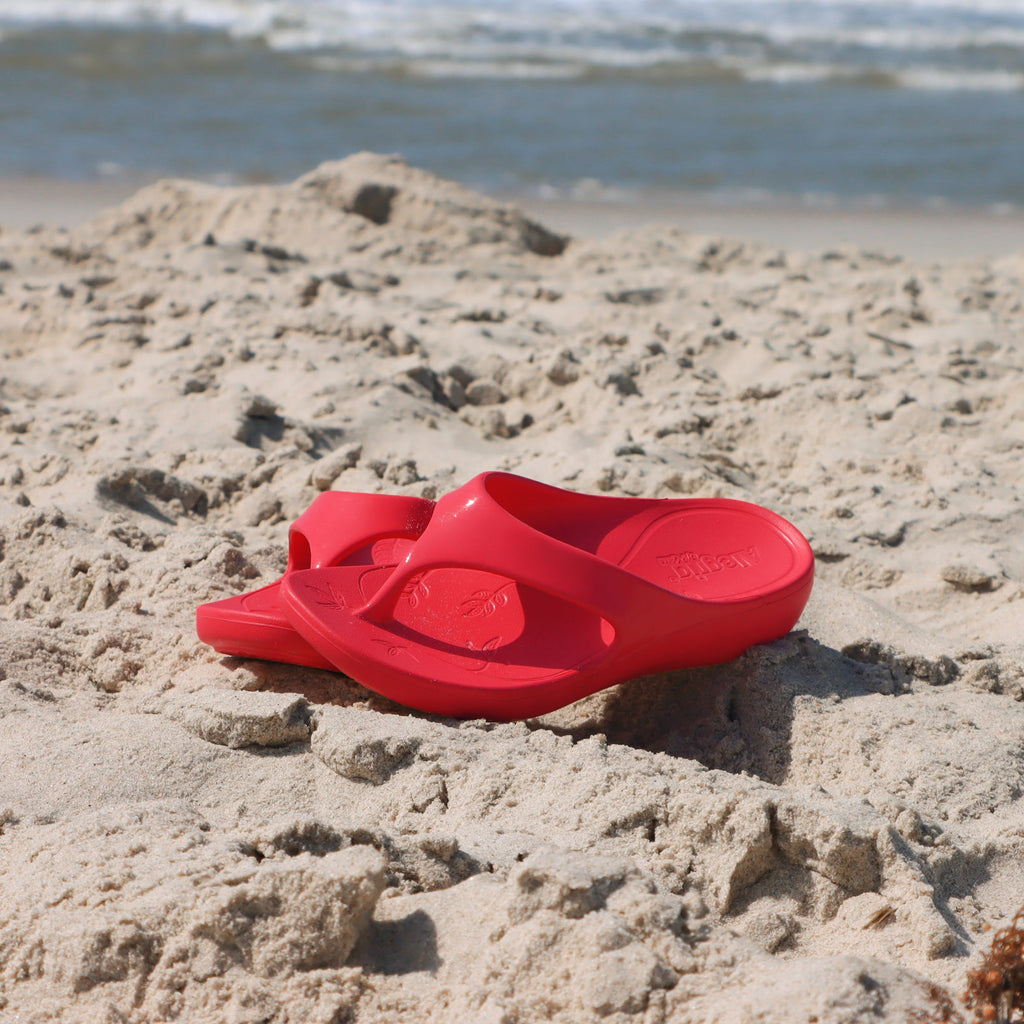 Ode Red Gloss EVA flip-flop sandal on recovery rocker outsole - ODE-7453_S2