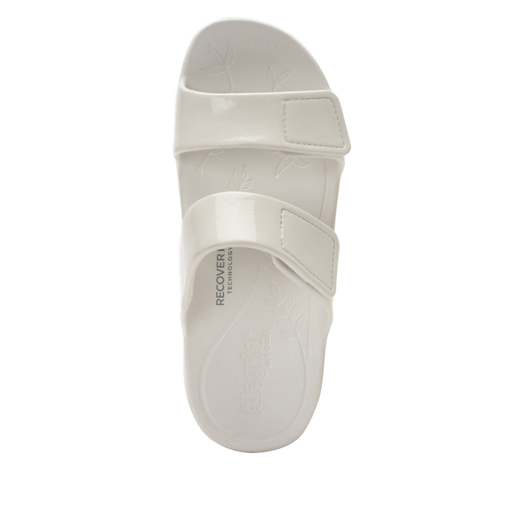Orbyt White Gloss EVA slide sandal on recovery rocker outsole - ORB-7439_S4