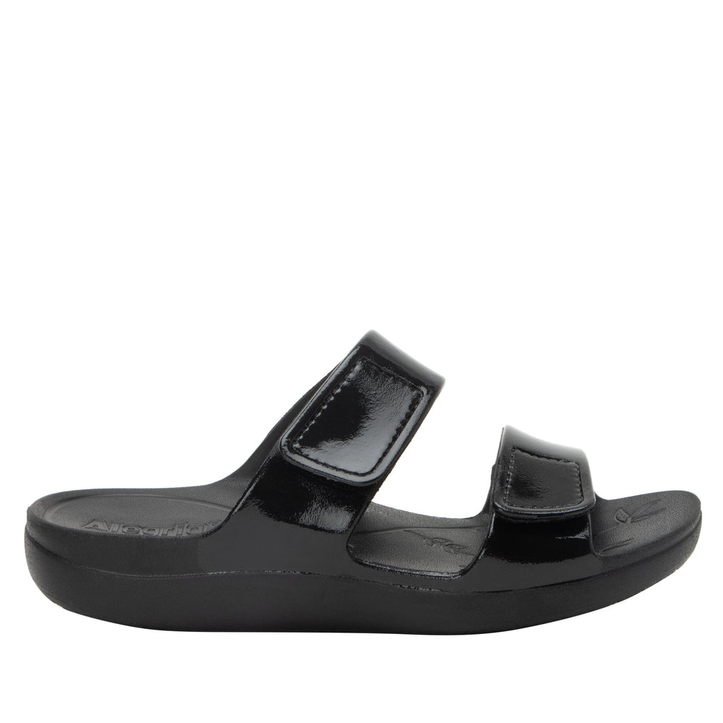 Orbyt Black Gloss EVA slide sandal on recovery rocker outsole - ORB-7441_S2