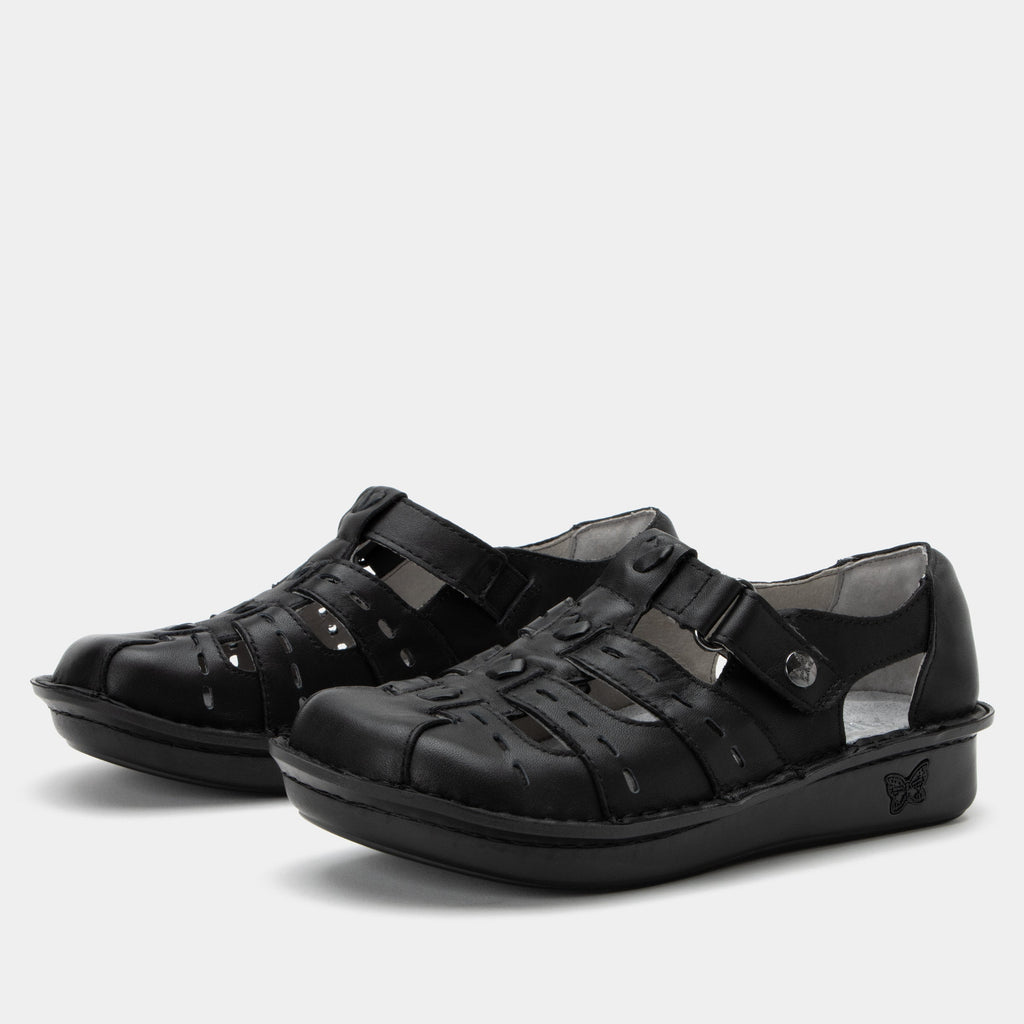 Pesca Black Butter Sandal | Alegria Shoes