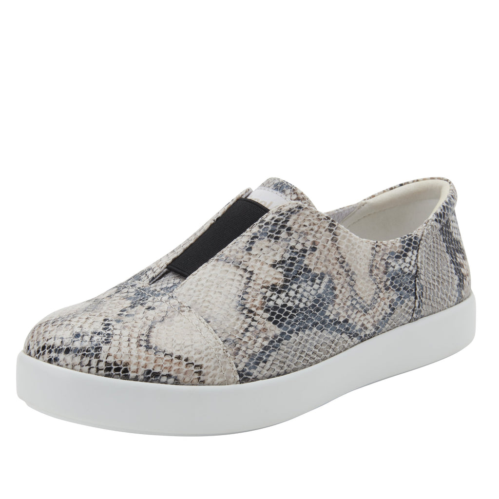 Posy Natural Snake slip-on shoe  on the Comfort Athleisure outsole, a fashionable choice for your outfit of the day.  POS-7909_S1