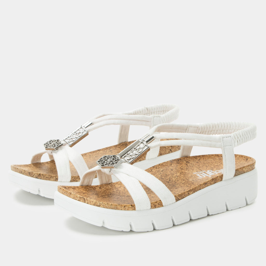 Roz True White Sandal | Alegria Shoes