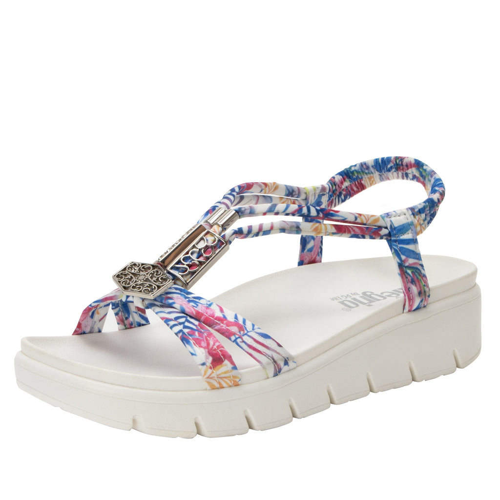 Roz Tropic t-strap sandal with vegan uppers and decorative hardware - ROZ-7415_S1