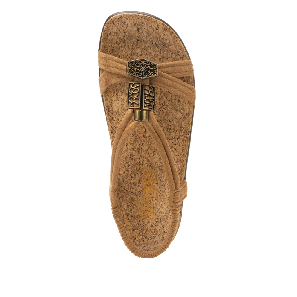 Roz Casual Sand t-strap sandal with vegan uppers and decorative hardware - ROZ-7430_S5