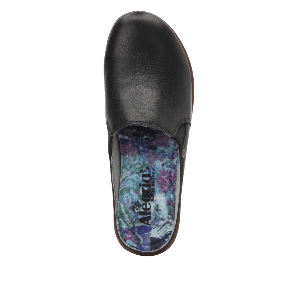 Serenity Obsidian clog on a wood look wedge outsole - SER-7741_S5
