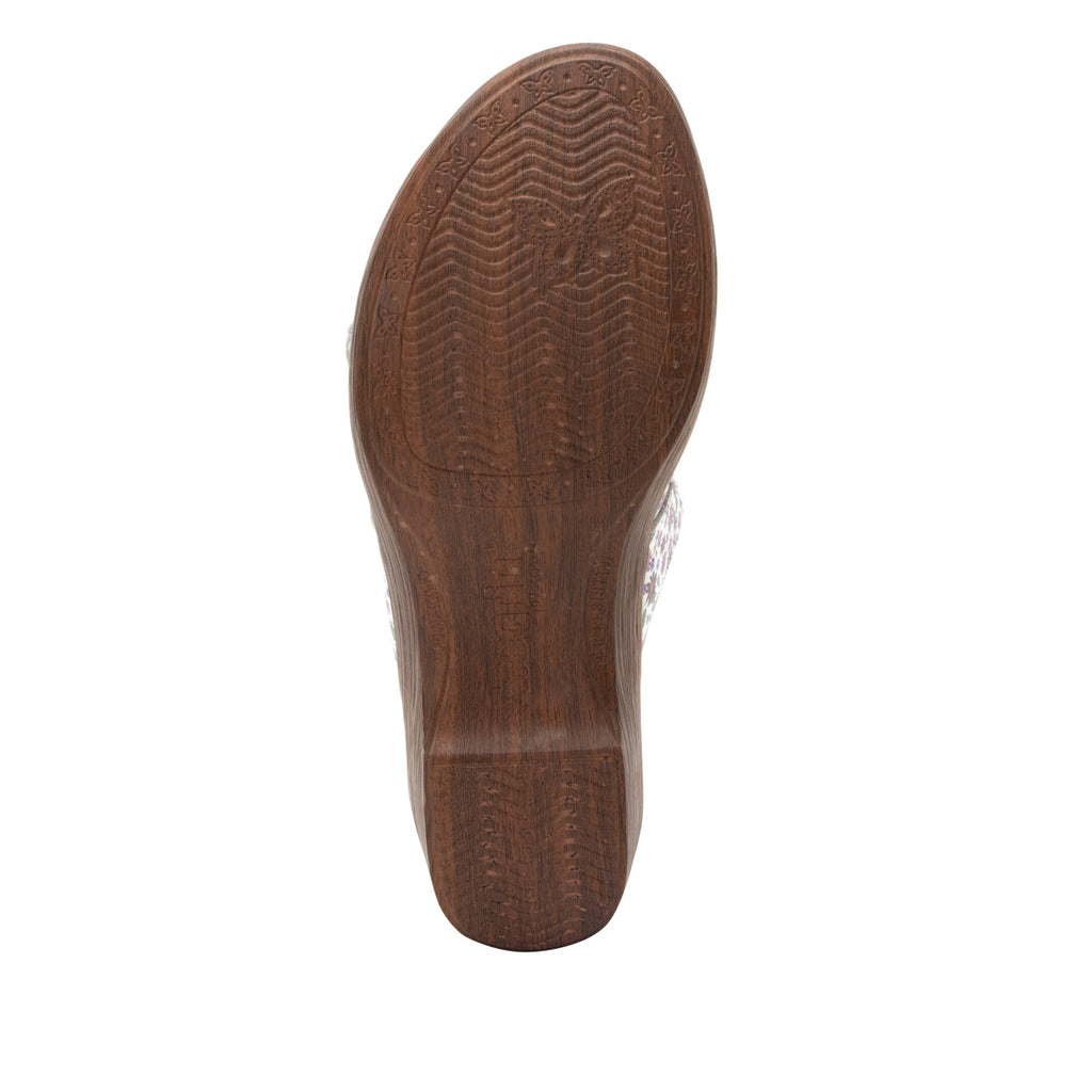 Sierra Precious two-strap adjustable hook and loop sandal on a wood look wedge outsole - SIE-7445_S5