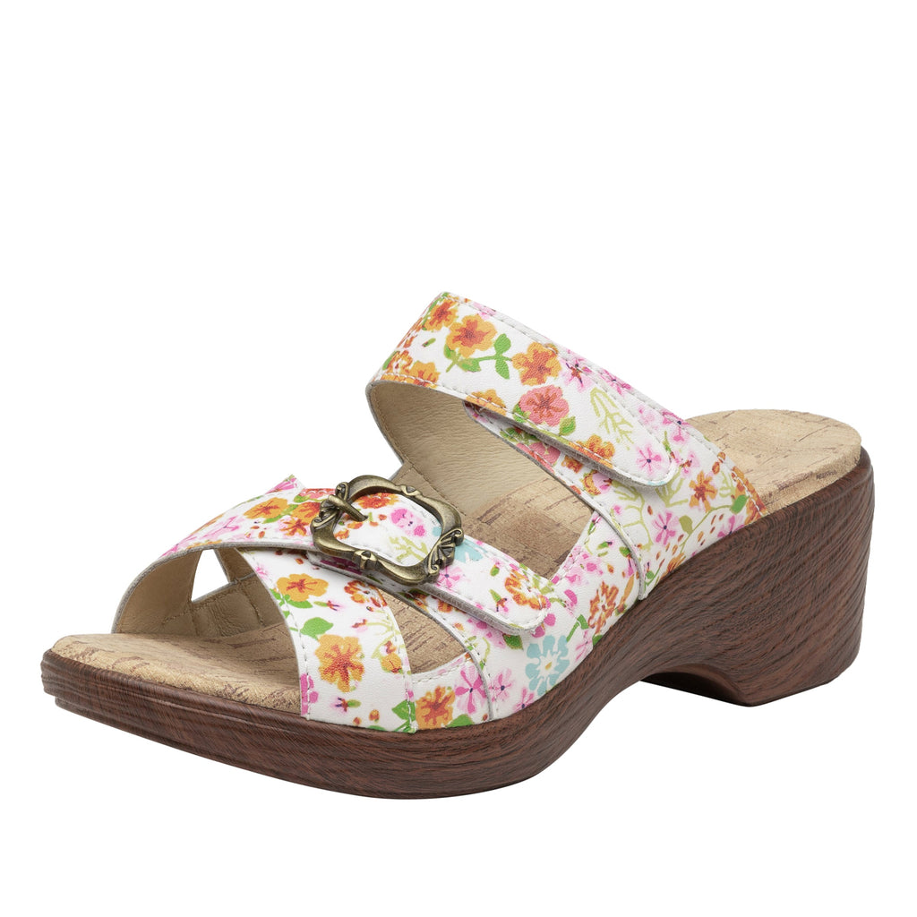 Sierra Prime Time two-strap adjustable hook and loop sandal on a wood look wedge outsole - SIE-7503_S1