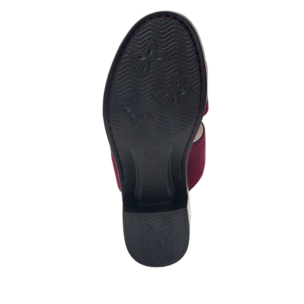 Tia Syrah adjustable strap slip on sandal with printed leather wrapped comfort block heel outsole- TIA-605_S5
