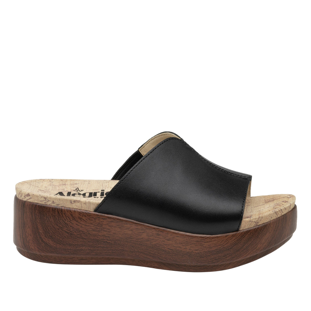 Triniti Black Butter slide sandal on comfort flatform outsole- TRI-641_S3