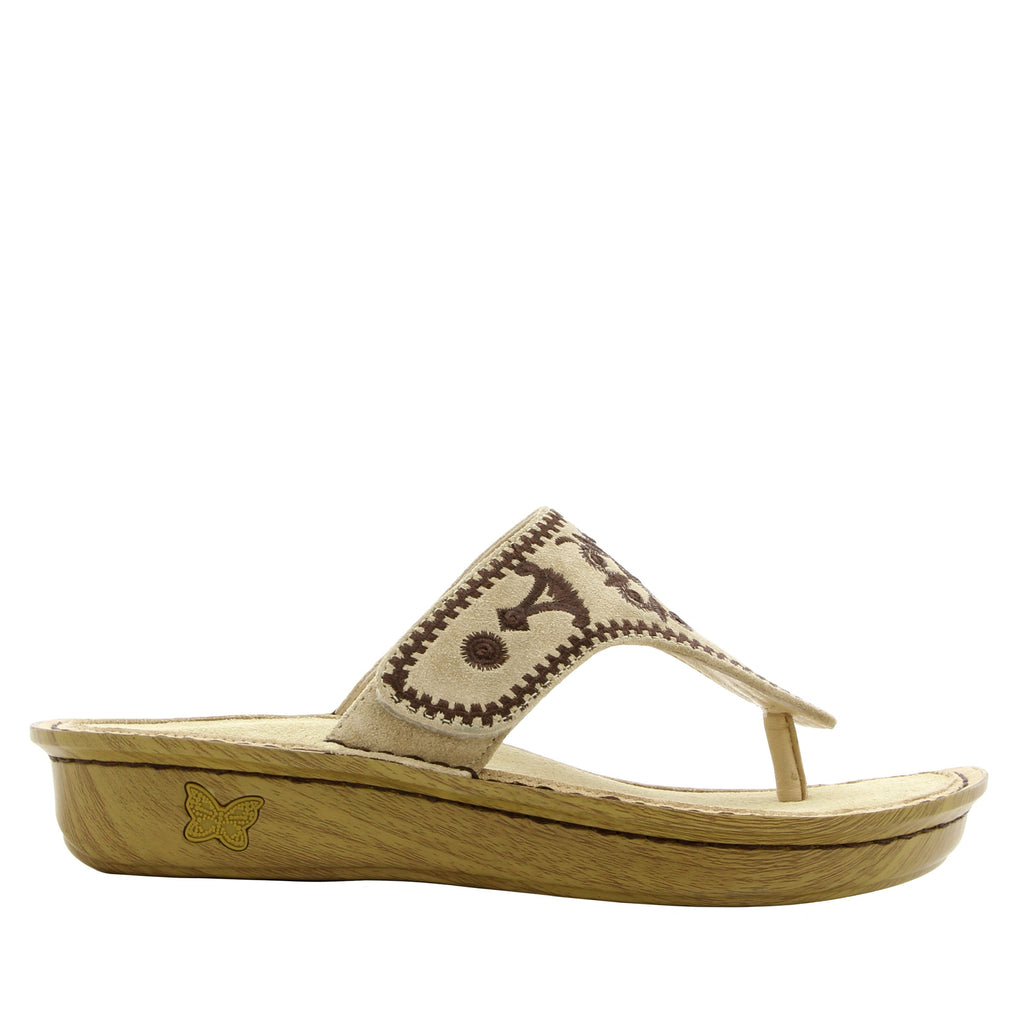 Vanessa Mandala Natural flip-flop style sandal with adjustable strap on the mini outsole - VAN-178_S2 (1563275001910)
