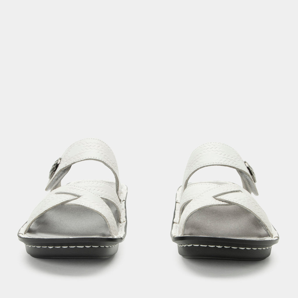 Victoriah Basketry White Sandal | Alegria Shoes