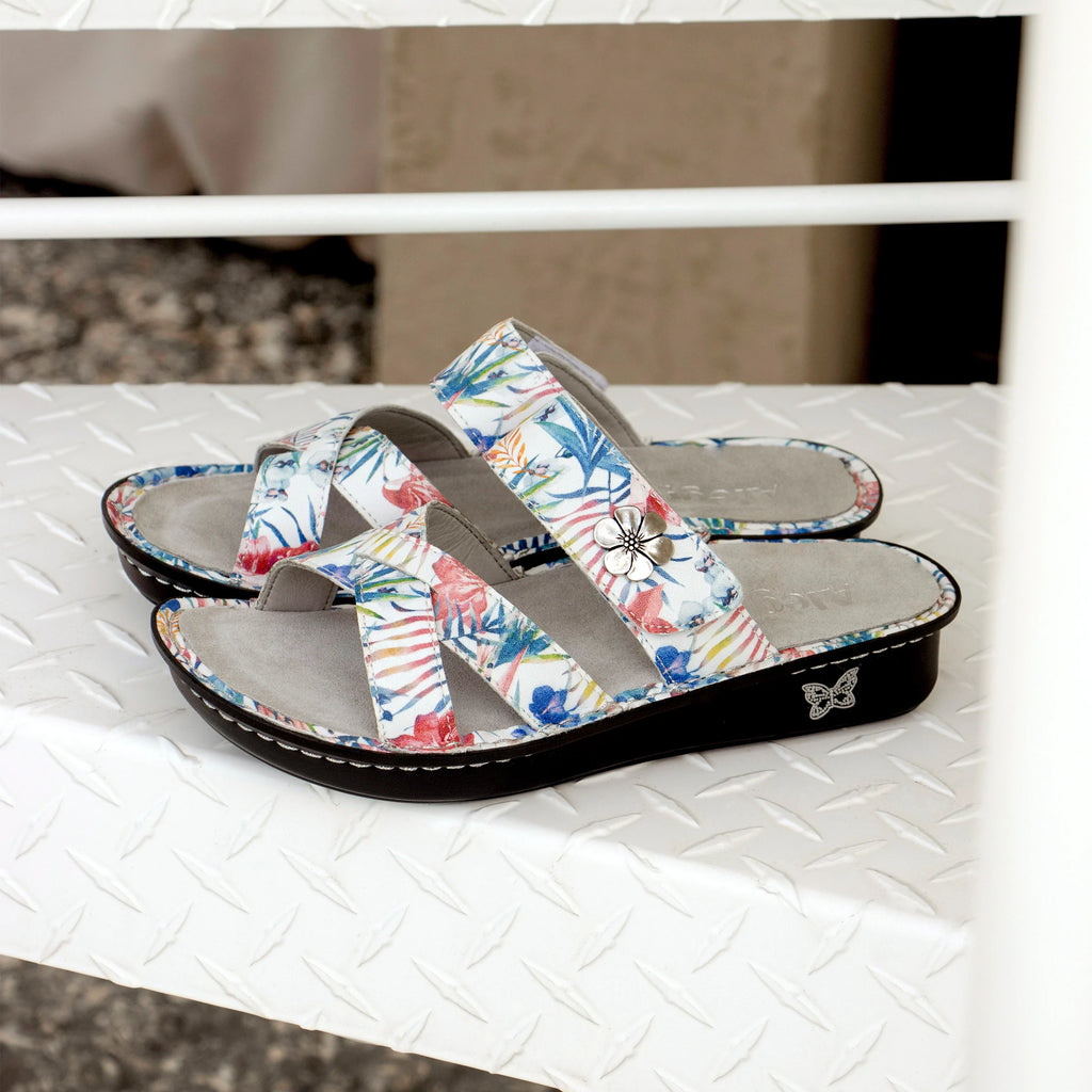 Victoriah Tropic with crisscross detail and adjustable strap slide on sandal on mini outsole - VIC-7415_S2