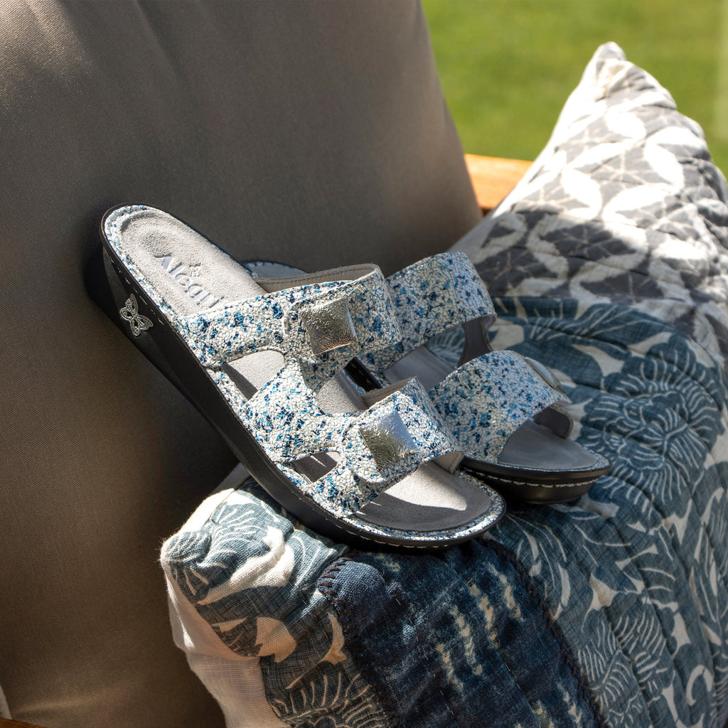 Violette Terrazzo slide sandal with cutout design on mini outsole - VIO-7419_S2