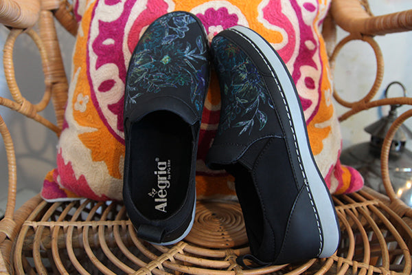 Alchemie Black Bouquet slip on shoe