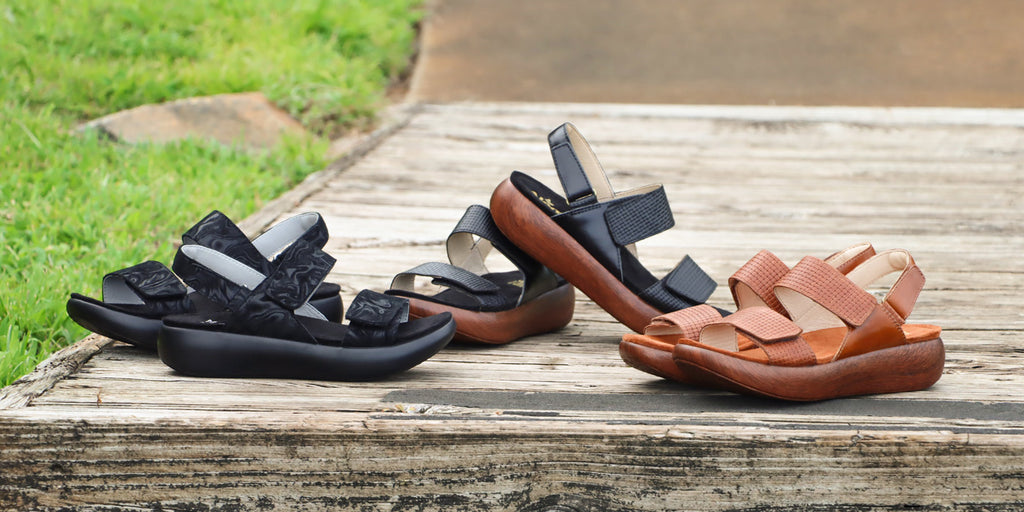 Bailee Ivory sleek rocker sandal with three adjustable straps