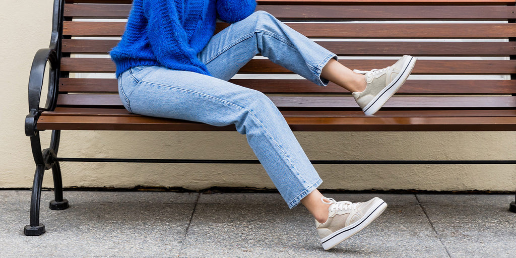 Alyster Cream sneaker with slip-resistant, lightweight EVA sportform outsole.