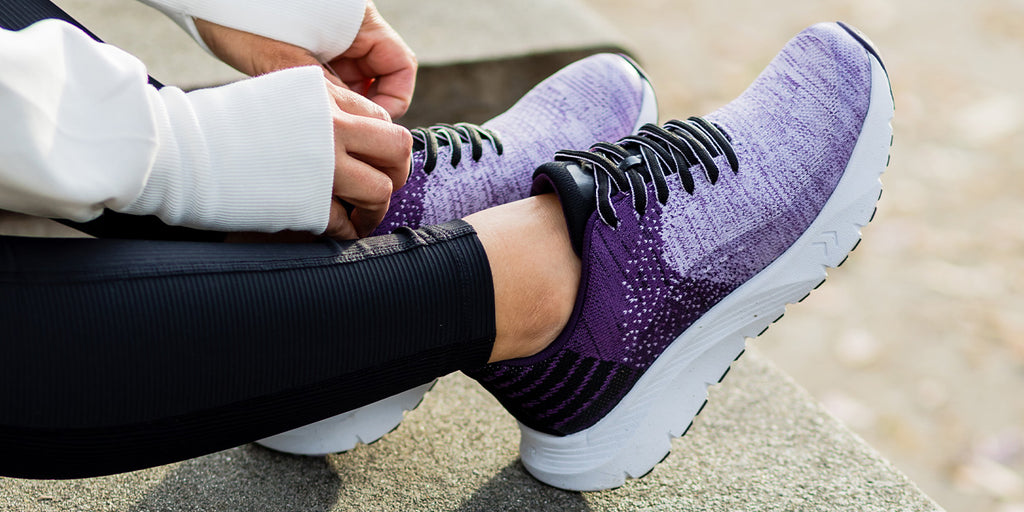 Revl Ombre plum athleisure sneaker on lightweight ReBounce outsole.