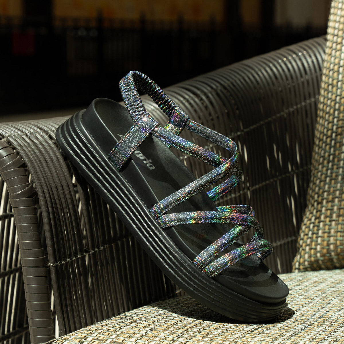 Audie Phosphorescence Black Sandal | Alegria Shoes