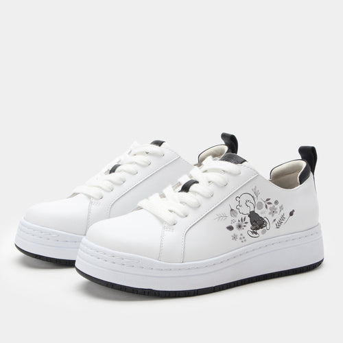 Adysen In Flowers Black/White Shoe | Alegria Shoes