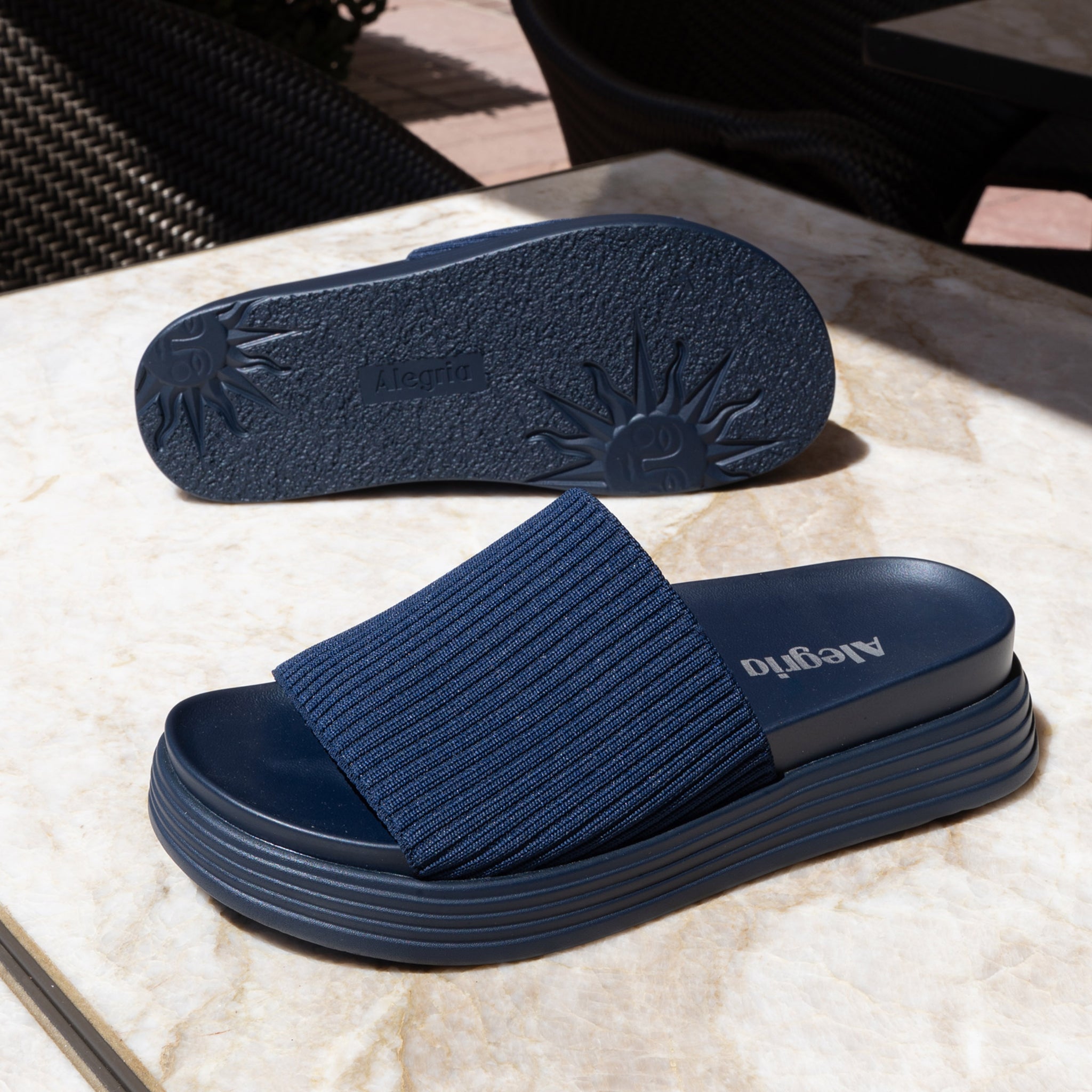 Akimi Navy Sandal - Alegria Shoes
