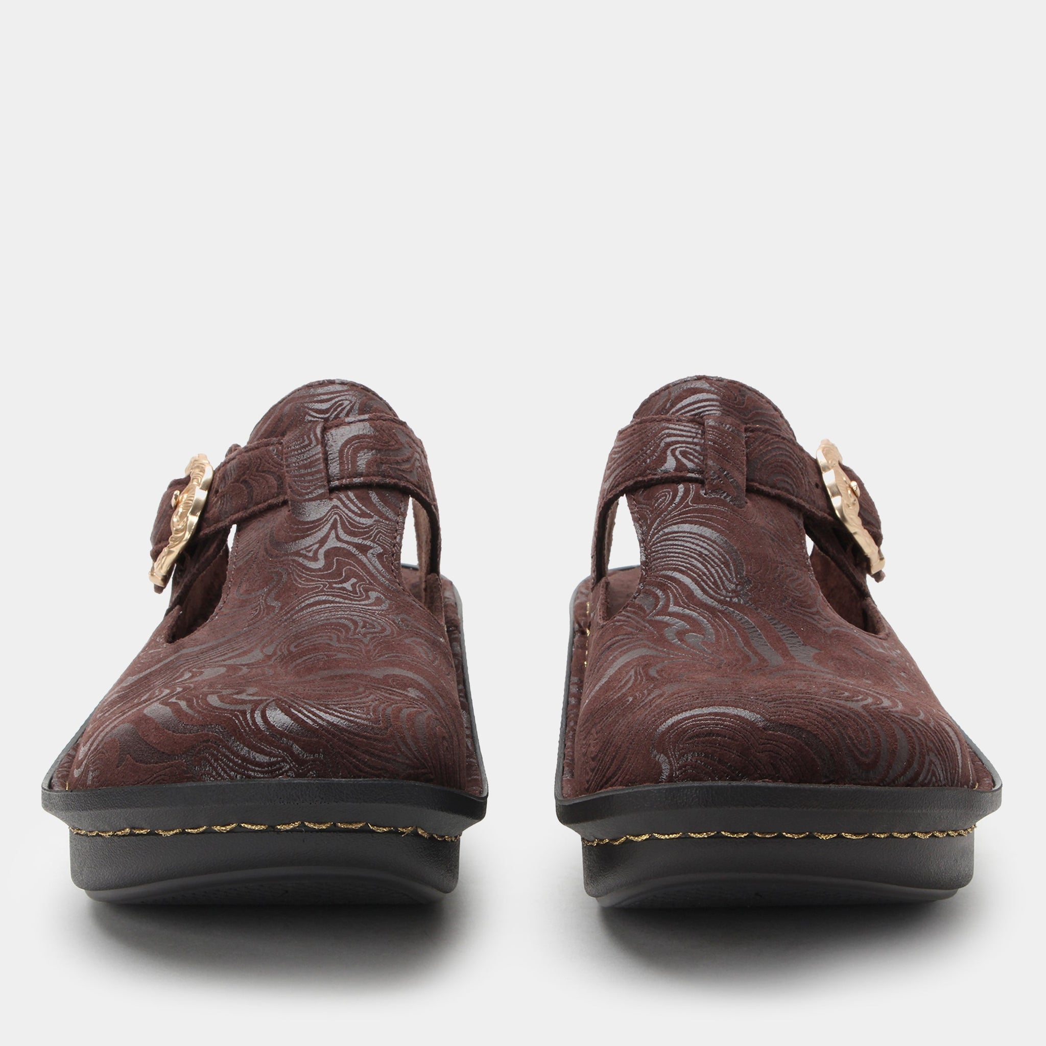 Alegria By PG Lite Shoes Mens 13 Brown Leather Slip‎ On Comfort Clogs EU 46 Classic Swirling Brown Shoe - Alegria Shoes main image 2