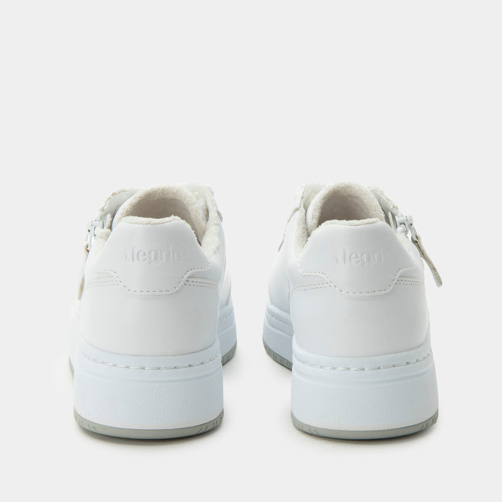 Averie Retro White shoe on a Sportform outsole| White fashion lace up shoe on suede and vegan leather uppers.