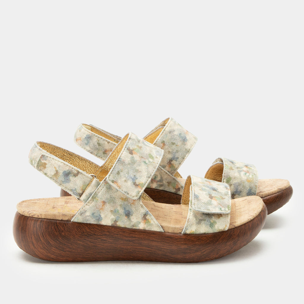 Bailee Conjure sandal| Printed beige leather sandal on a non-flexing rocker outsole.