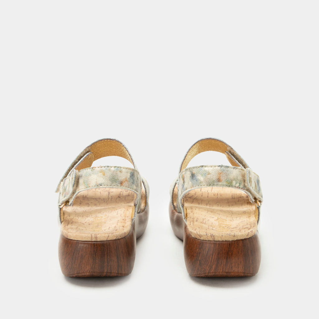 Bailee Conjure sandal| Printed beige leather sandal on a non-flexing rocker outsole.