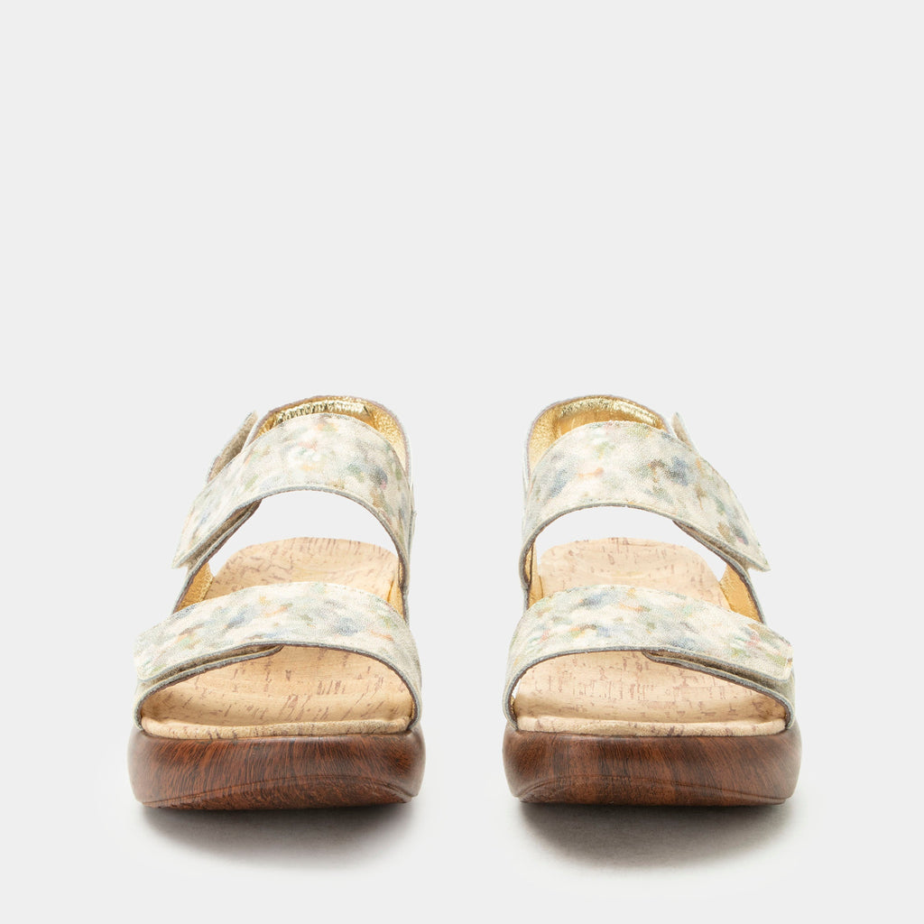 Bailee Conjure sandal| Printed beige leather sandal on a non-flexing rocker outsole.