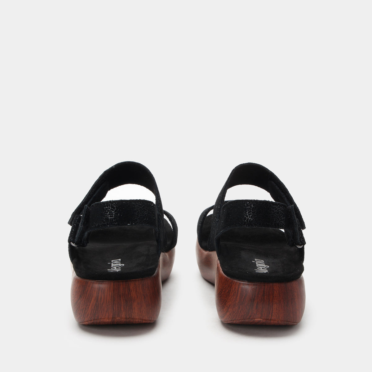 Bailee Crackle Black Sandal | Alegria Shoes